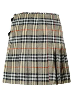 Mini kilt di lana grigia