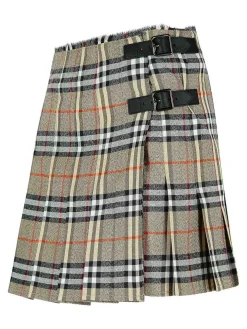 Mini kilt di lana grigia