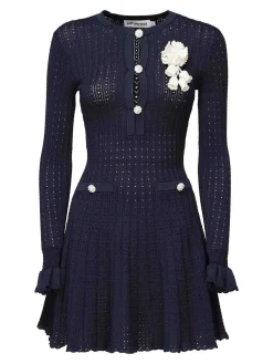 Mini Vestito a maglia aperta all'uncinetto