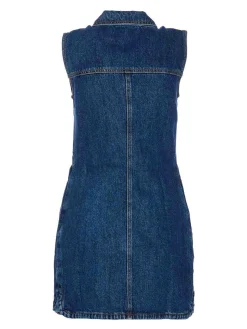 Mini Vestito senza maniche in denim