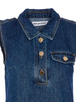 Mini Vestito senza maniche in denim