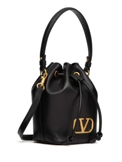 Mini Vlogo Signature Leather Borse