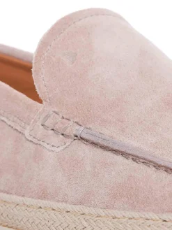 Mocassini beige logo punta tonda