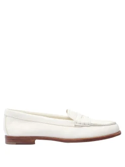 Mocassini bianchi con punta tonda slip on