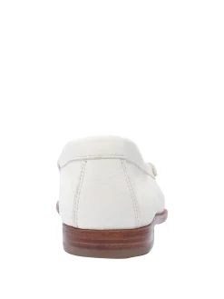Mocassini bianchi con punta tonda slip on