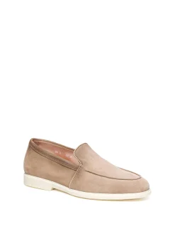 Mocassini in pelle scamosciata beige
