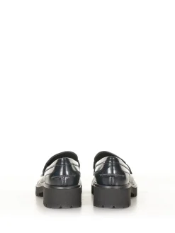 Mocassino Blu In Pelle