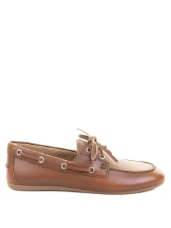 Mocassino Da Barca Donna Marrone In Pelle