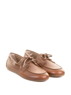 Mocassino Da Barca Donna Marrone In Pelle