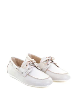 Mocassino Da Barca Donna Bianco In Pelle