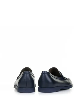 Mocassino In Pelle Blu Marine