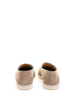 Mocassino In Suede E Fondo Gomma