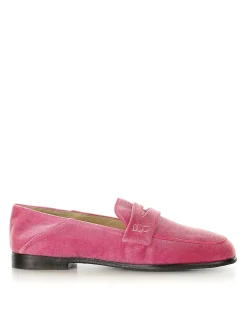 Mocassino In Velluto Fuxia
