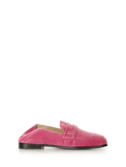 Mocassino In Velluto Fuxia