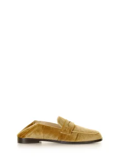Mocassino In Velluto Oro