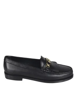 Mocassino Luco nero con frange