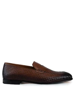 Moccasine in pelle intrecciata