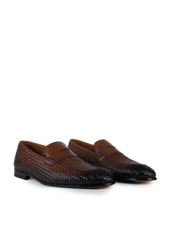 Moccasine in pelle intrecciata