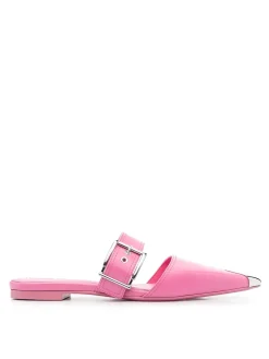 Mules bassi con punta metallizzata