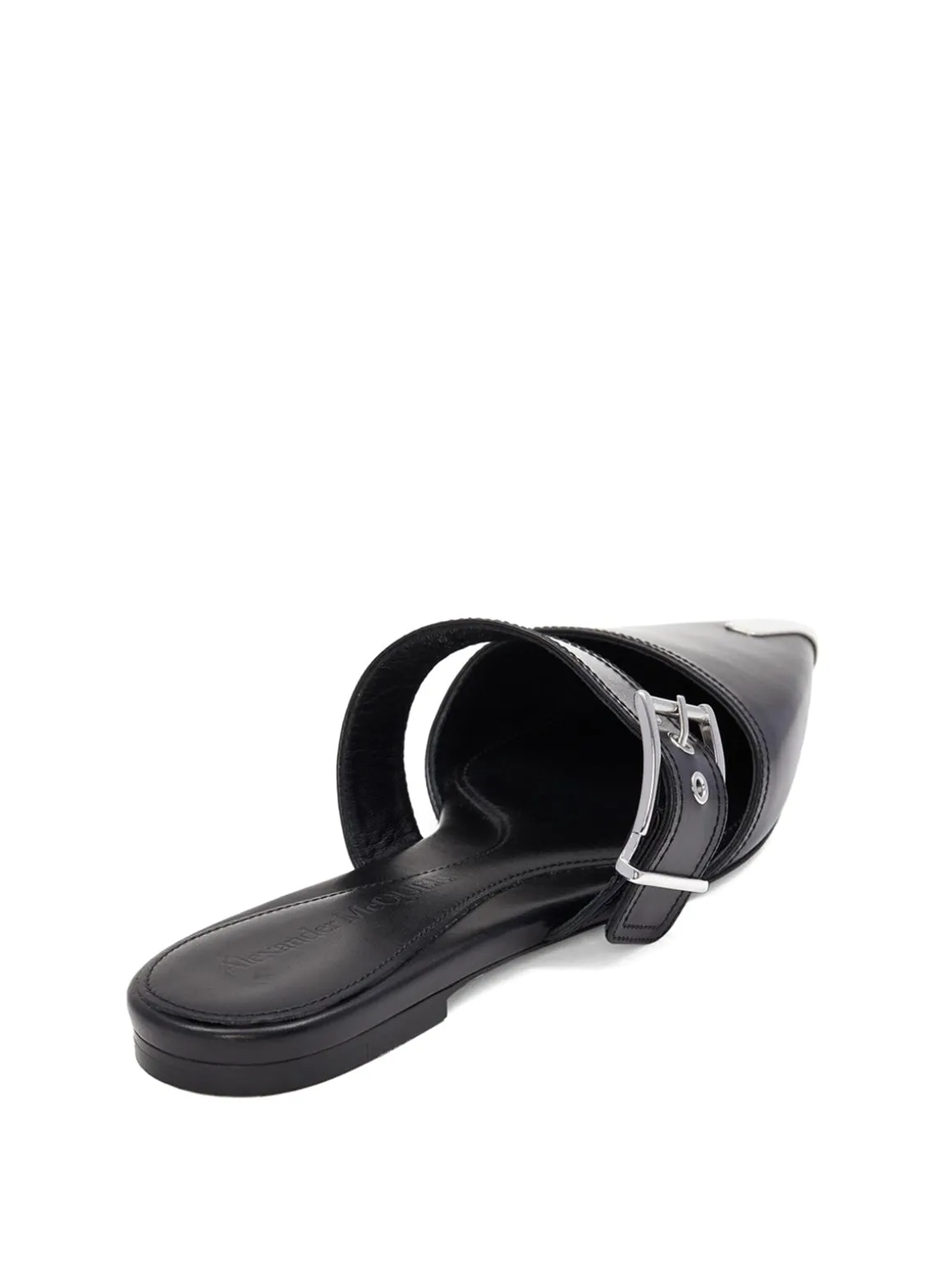 Mules in pelle con dettaglio fibbia