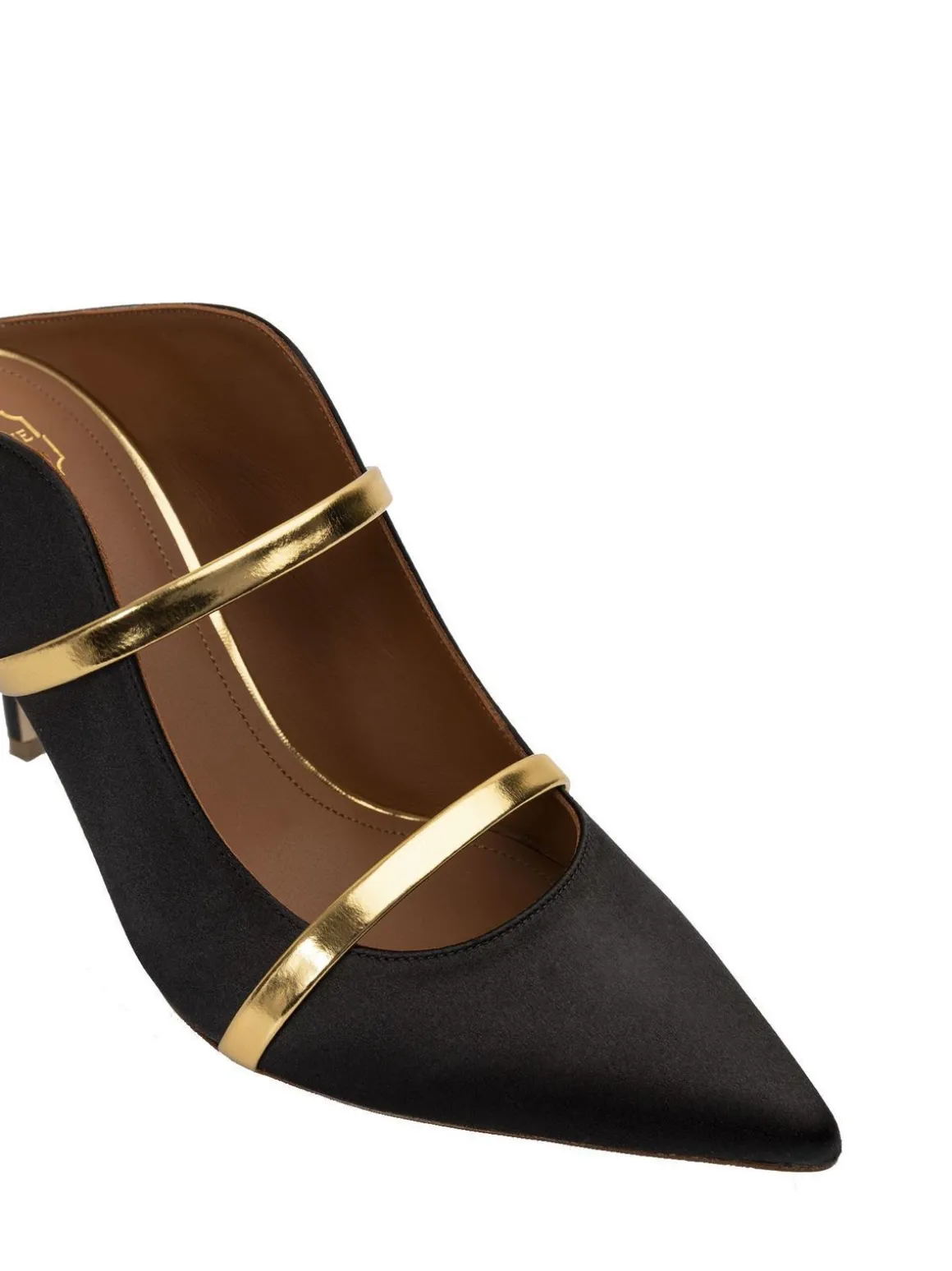 Mules Maureen 70mm color nere e oro