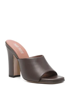 Muli di pelle ebano Ava Mule 100