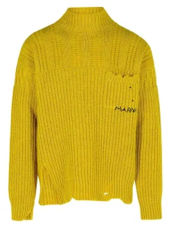Mustard Virgin Virgin Wool Turtleneck Sighi