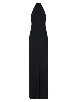 Myla Long Dress in Black Stretch Jersey
