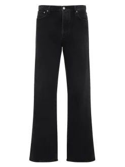 Off jeans rilassati con diag bianco