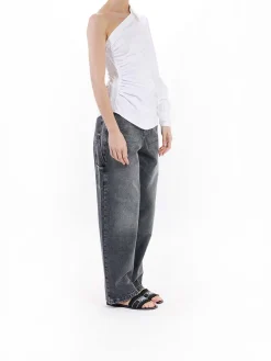 One Shoulder Popeline Blouse