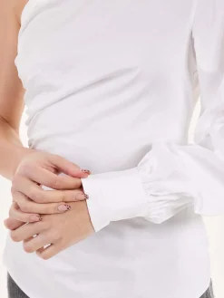 One Shoulder Popeline Blouse
