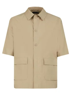 Openshirt a maniche corte beige