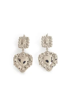 Orecchini in ottone d'argento per il cuore