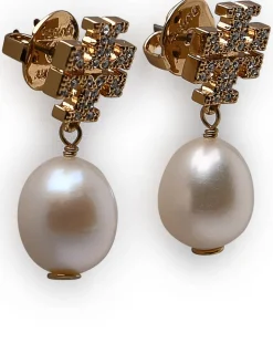 Orecchini kira in ottone perla