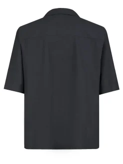 Overshirt a maniche corte nero