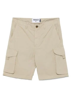 Pantaloncini beige in cotone con tasche