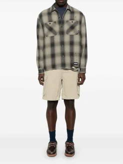 Pantaloncini beige in cotone con tasche