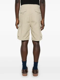 Pantaloncini beige in cotone con tasche