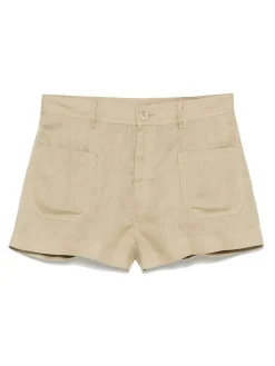 Pantaloncini di lino in beige