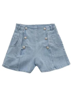 Pantaloncini per ragazze in blu tratto blu