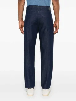 Pantaloni a gamba conica in denim miscela blu