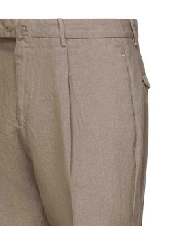Pantaloni a pieghe di lino