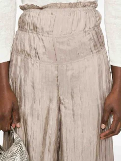 Pantaloni a vita alta beige