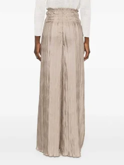 Pantaloni a vita alta beige