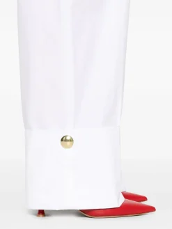 Pantaloni bianchi di miscela di cotone