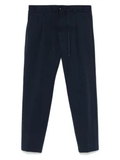 Pantaloni blu in cotone con cintura elastica