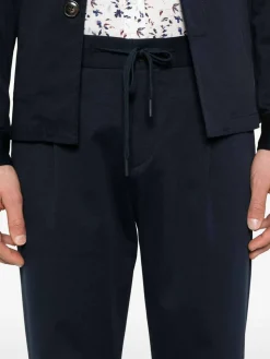 Pantaloni blu in cotone con cintura elastica