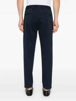 Pantaloni blu in cotone con cintura elastica
