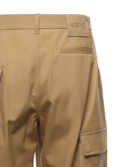 Pantaloni cargo di cotone e seta