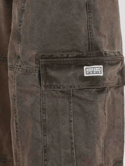 Pantaloni cargo di tela tinti